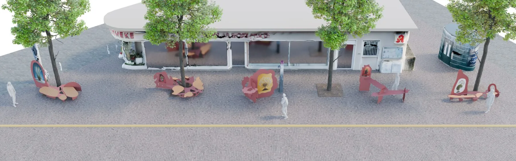 Visualisierung am Stephanplatz · Flora Momentum, Karlsruhe (Render)